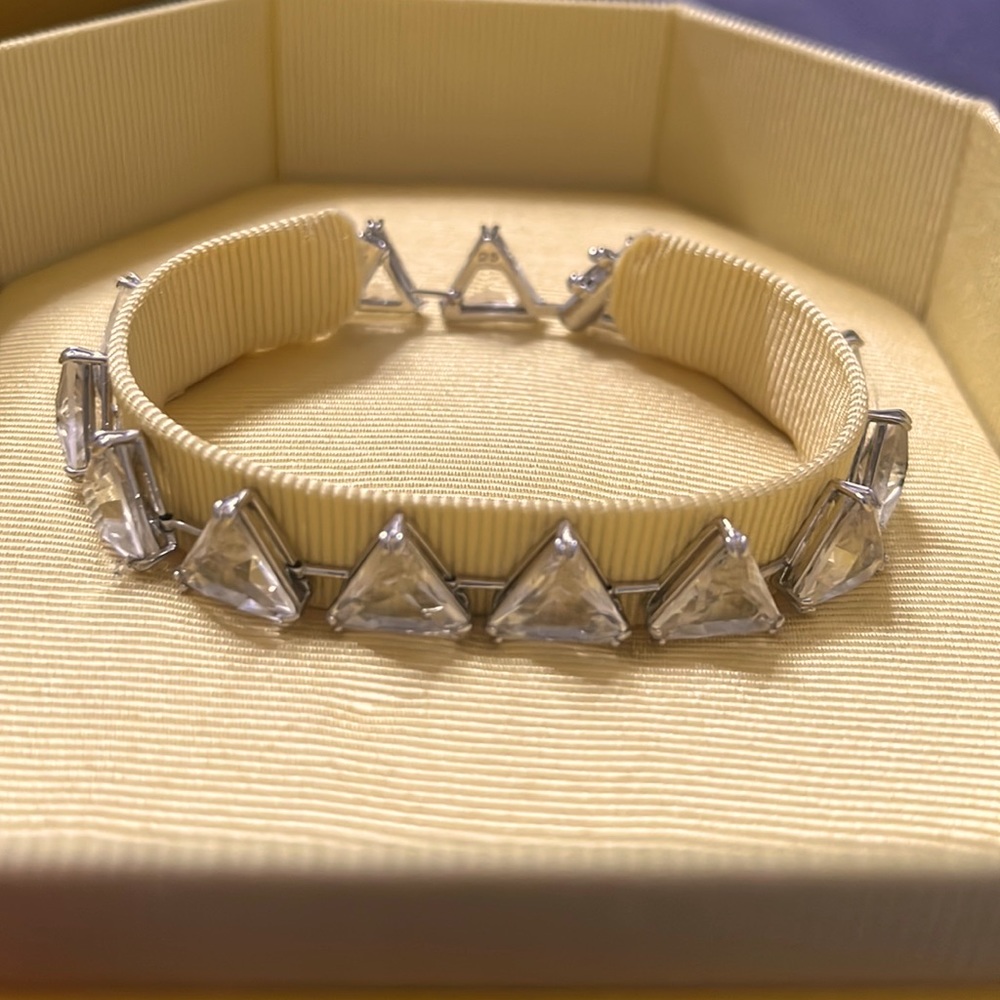 New Clear Swarovski pyramid gemstone bracelet